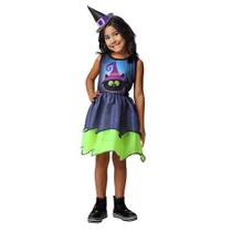 Fantasia de Bruxa Felicia Witch Roxa Infantil de Halloween
