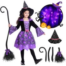 Fantasia de Bruxa Iluminada Poshetion para Meninas (8-10 anos) - Halloween