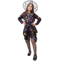 Fantasia De Bruxa Infantil Com Chapéu Vestido Bruxinha Brilho Festa Halloween Dia Das Bruxas Fantasia De Bruxa Infantil Com Chapéu Vestido Bruxinha Brilho Festa Halloween Dia Das Bruxas