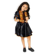 Fantasia de Bruxa Infantil Halloween Com Bracelete