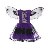 Fantasia de Bruxa Infantil para Halloween - 4 Peças (Vestido, Chapéu, Varinha e Bolsa)