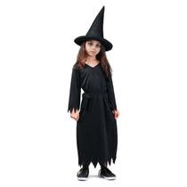 Fantasia de Bruxa Infantil Preta Clássica Vestido Halloween Preto com Chapéu Grande Sulamericana 923464