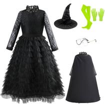 Fantasia de bruxa KBUZAFS para meninas, vestido de Halloween de 11 a 12 anos Fantasia de bruxa KBUZAFS para meninas, vestido de Halloween de 11 a 12 anos