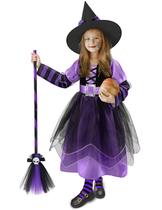 Fantasia de bruxa Sarfel Kids para meninas de 4 a 6 anos de Halloween