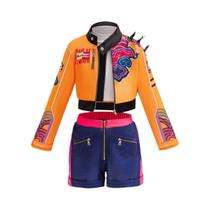 Fantasia De Caçadora De Demônios KPop Rumi Para Meninas, 3 Peças, Trajes De Carnaval Para Festa De