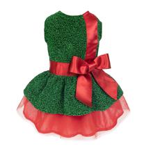Fantasia de cachorro Fitwarm Vestido de Natal pequeno verde vermelho XS