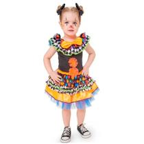 Fantasia De Carnaval Palhacinha de Circo Infantil Colorida