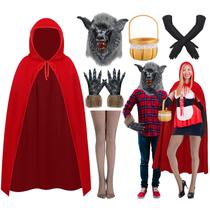 Fantasia de casal de Halloween Cromnit Red Riding Hood & Wolf Fantasia de casal de Halloween Cromnit Red Riding Hood & Wolf