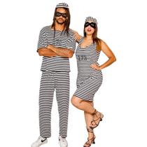 Fantasia de Casal Presidiário Listrado 171 Irmãos Metralha Prisioneiro Bandido Adulto Carnaval Halloween Cosplay Fantasia de Casal Presidiário Listrado 171 Irmãos Metralha Prisioneiro Bandido Adulto Carnaval Halloween Cosplay