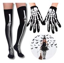 Fantasia De Caveira Esqueleto Meia Calça E Luva Fantasia De Caveira Esqueleto Meia Calça E Luva