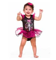 Fantasia de Caveira Mexicana Bebe Feminino de Halloween Fantasia de Caveira Mexicana Bebe Feminino de Halloween