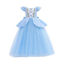 Fantasia De Cinderela Com Lantejoulas Para Meninas Com Coroa E Luvas, Vestido De Festa De