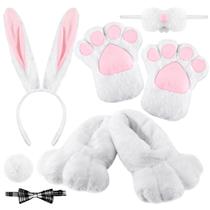 Fantasia de coelhinho de Halloween Cozypower com sapatos, orelhas, nariz e muito mais