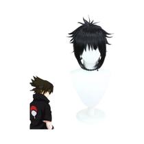 Fantasia De Cosplay Adulto Uchiha Sasuke, Camiseta Preta De Manga Curta E Peruca Para Homens E