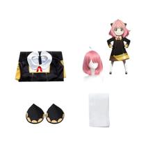 Fantasia De Cosplay Anya Para Crianças Pequenas Vestido Preto Kawaii Roupas De Festa Peruca Fantasia De Cosplay Anya Para Crianças Pequenas Vestido Preto Kawaii Roupas De Festa Peruca