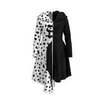 Fantasia De Cosplay Cruella De Vil Para Adultos Com Capa E Luvas Para Festa De Carnaval Fantasia De Cosplay Cruella De Vil Para Adultos Com Capa E Luvas Para Festa De Carnaval