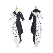 Fantasia De Cosplay Cruella DeVil 101 Dalmatians Para Mulheres Adultas, Vestido De Carnaval Para Fantasia De Cosplay Cruella DeVil 101 Dalmatians Para Mulheres Adultas, Vestido De Carnaval Para