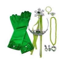 Fantasia De Cosplay Da Princesa Elsa Anna Para Meninas Com Coroa, Varinha, Tiara E Faixa De Cabelo