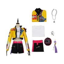 Fantasia De Cosplay De Anime K-POP Para Mulheres Com Brincos E Anel Para Festa De Halloween E