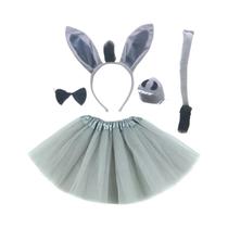 Fantasia De Cosplay De Burro Para Crianças E Adultos Com Tiara, Gravata Borboleta, Cauda, Luvas E Fantasia De Cosplay De Burro Para Crianças E Adultos Com Tiara, Gravata Borboleta, Cauda, Luvas E