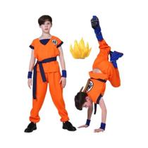 Fantasia De Cosplay De Halloween Para Adultos E Crianças, Conjunto Son Goku Krillin, Peruca Super