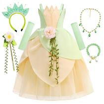Fantasia de cosplay de princesa HHYTOKKI Frog Dress para meninas de 3 a 11 anos Fantasia de cosplay de princesa HHYTOKKI Frog Dress para meninas de 3 a 11 anos