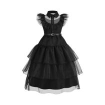 Fantasia De Cosplay De Quarta-feira Addams Para Meninas, Crianças, Halloween, Dança Em Família,