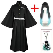 Fantasia de Cosplay Demon Slayer Muichirou Kimetsu No Yaiba - Uniforme com Peruca