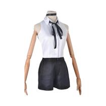 Fantasia De Cosplay Feminina Chainsaw Reze Com Camisa, Gravata, Peruca Curta E Anel De Pescoço Para Fantasia De Cosplay Feminina Chainsaw Reze Com Camisa, Gravata, Peruca Curta E Anel De Pescoço Para