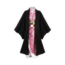 Fantasia De Cosplay Feminina Kamado Nezuko Com Kimono E Peruca Para Halloween E Carnaval Fantasia De Cosplay Feminina Kamado Nezuko Com Kimono E Peruca Para Halloween E Carnaval