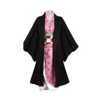 Fantasia De Cosplay Feminina Kimetsu No Yaiba Nezuko, Kimono, Peruca De Caçadora De Demônios, Traje Fantasia De Cosplay Feminina Kimetsu No Yaiba Nezuko, Kimono, Peruca De Caçadora De Demônios, Traje