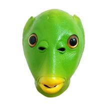 Fantasia de cosplay Funny Green Fish Head Latex Máscara de látex para adultos