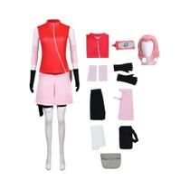 Fantasia De Cosplay Haruno Sakura Shippuden Para Mulheres E Meninas, Peruca, Saia, Conjunto Unissex