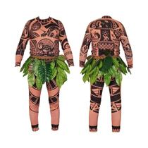 Fantasia De Cosplay Moana Maui Com Tatuagem, Conjunto De Top, Calças E Leggings Para Meninos E