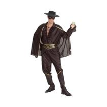 Fantasia De Cosplay Zorro Masculina, Traje De Herói Cavaleiro Preto Com Capa, Máscara Para Os Olhos,