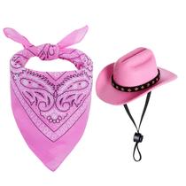 Fantasia de cowboy de estimação choyaxo para cães e gatos com chapéu de cowboy e bandana