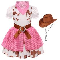 Fantasia de cowgirl Ekoropshop Kids Western para meninas de 5 a 6 anos