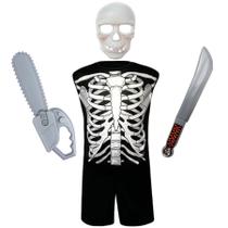 Fantasia de Criança Caveira Esqueleto + Acessórios Halloween