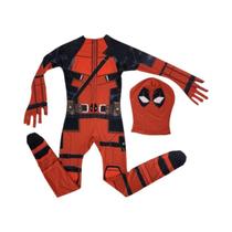 Fantasia de Deadpool para Meninos - Macacão Cosplay de Halloween com Máscara, Espada e Bolsa