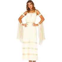 Fantasia de Deusa Grega Adulta Feminina Vestido Longo de Luxo com Véu