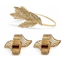 Fantasia De Deusa Grega Romana C/ 1 Tiara De Louro E 2 Braceletes Mola Feminino