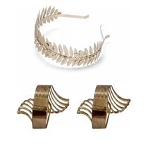 Fantasia De Deusa Grega Romana C/ 1 Tiara Grega E 2 Braceletes Mola Festas