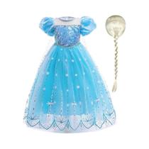 Fantasia De Elsa Rainha Da Neve Para Meninas, Vestido De Princesa Com Lantejoulas Para Cosplay E