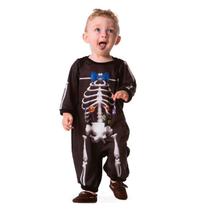 Fantasia De Esqueleto Bebe Menino Pra Halloween 3 a 18 meses Fantasia De Esqueleto Bebe Menino Pra Halloween 3 a 18 meses