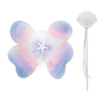 Fantasia de Fada Borboleta com Asas e Varinha na cor Roxa Claro 2 Peças Fantasia de Fada Borboleta com Asas e Varinha na cor Roxa Claro 2 Peças
