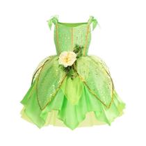 Fantasia De Fada Tinkerbell Para Meninas, Vestido De Verão, Cosplay De Fada Flor, Roupa De Festa De