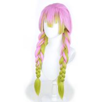 Fantasia de festa Peruca Demons Slayers Kanroji Mitsuri Synthetic Fantasia de festa Peruca Demons Slayers Kanroji Mitsuri Synthetic