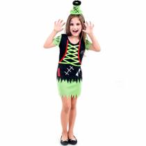 Fantasia de Frankstein Infantil Feminina de Luxo Halloween