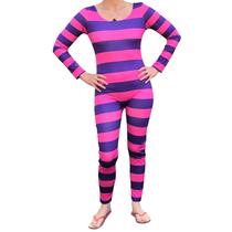 Fantasia de gato Cheshire RWYBEIW, macacão feminino de Halloween