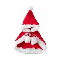 Fantasia De Gato Papai Noel Vermelha Com Capa De Natal, Cachecol Quente E Chapéu Acessórios Para